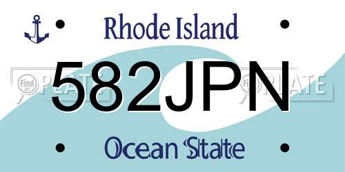 582JPN Rhode Island License Plate