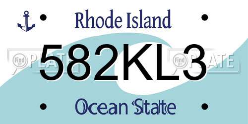 582KL3 Rhode Island License Plate