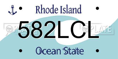 582LCL Rhode Island License Plate
