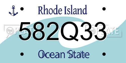 582Q33 Rhode Island License Plate