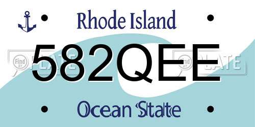 582QEE Rhode Island License Plate