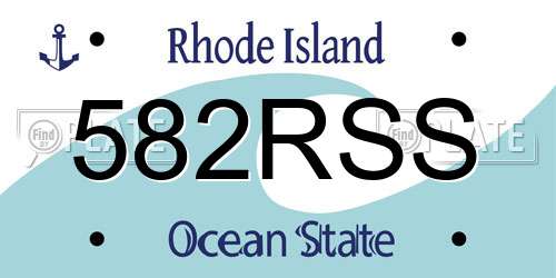 582RSS Rhode Island License Plate