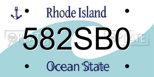 582SB0 Rhode Island License Plate