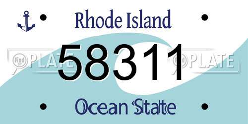 58311 Rhode Island License Plate