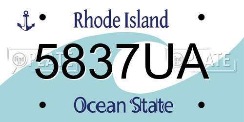 5837UA Rhode Island License Plate