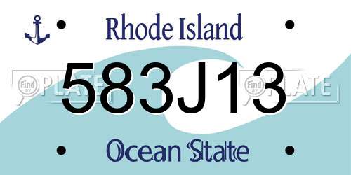 583J13 Rhode Island License Plate