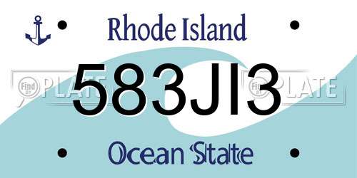 583JI3 Rhode Island License Plate