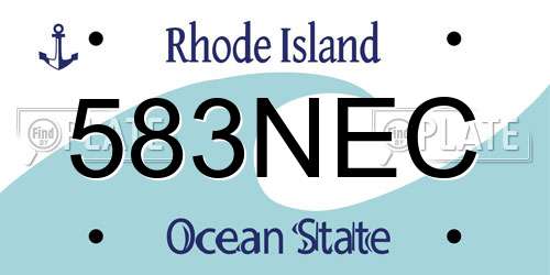 583NEC Rhode Island License Plate