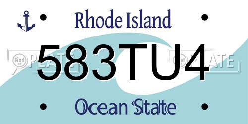 583TU4 Rhode Island License Plate