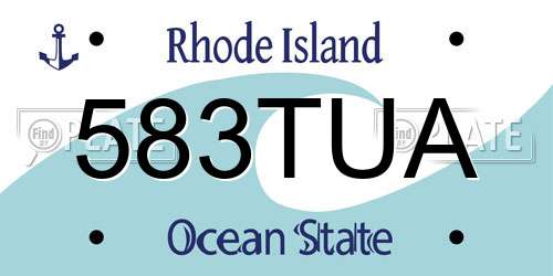 583TUA Rhode Island License Plate