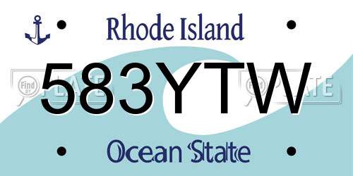 583YTW Rhode Island License Plate