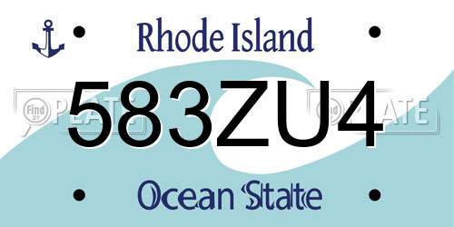 583ZU4 Rhode Island License Plate