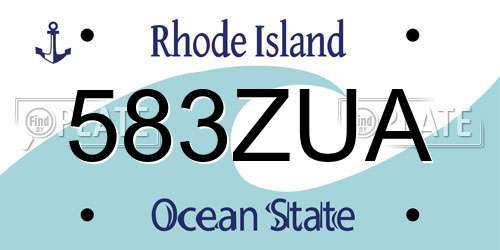 583ZUA Rhode Island License Plate