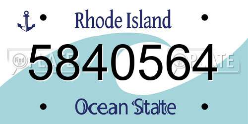 5840564 Rhode Island License Plate