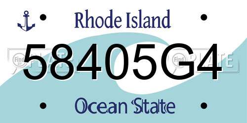 58405G4 Rhode Island License Plate