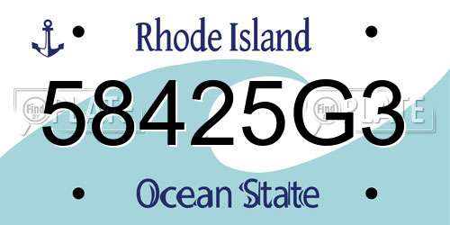 58425G3 Rhode Island License Plate