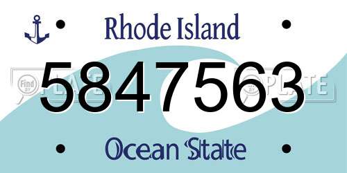 5847563 Rhode Island License Plate