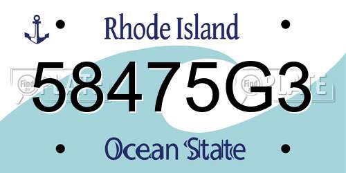 58475G3 Rhode Island License Plate