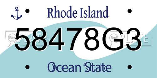 58478G3 Rhode Island License Plate