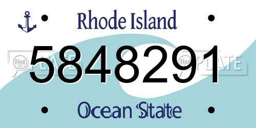 5848291 Rhode Island License Plate