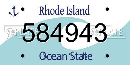 584943 Rhode Island License Plate