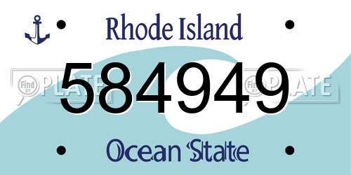 584949 Rhode Island License Plate