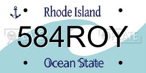 584ROY Rhode Island License Plate