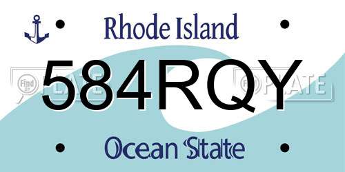584RQY Rhode Island License Plate