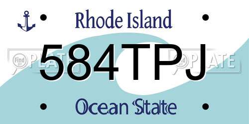 584TPJ Rhode Island License Plate