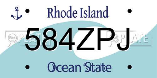 584ZPJ Rhode Island License Plate