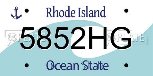 5852HG Rhode Island License Plate