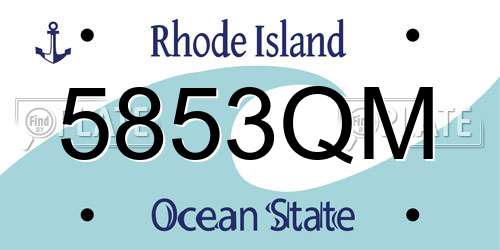 5853QM Rhode Island License Plate