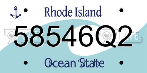 58546Q2 Rhode Island License Plate