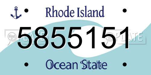 5855151 Rhode Island License Plate