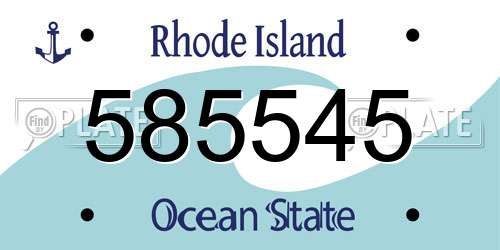 585545 Rhode Island License Plate