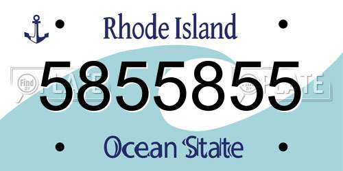 5855855 Rhode Island License Plate