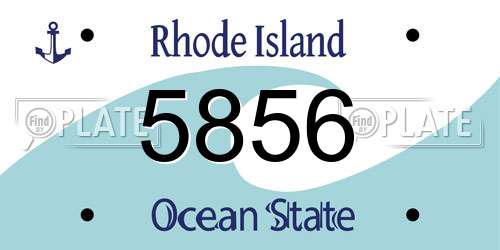 5856 Rhode Island License Plate