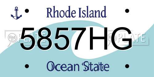 5857HG Rhode Island License Plate