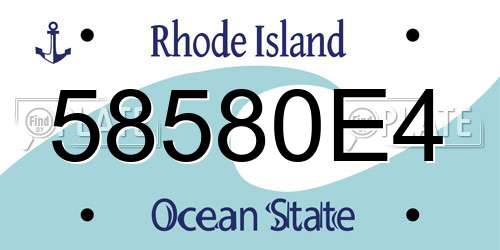 58580E4 Rhode Island License Plate