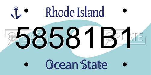 58581B1 Rhode Island License Plate