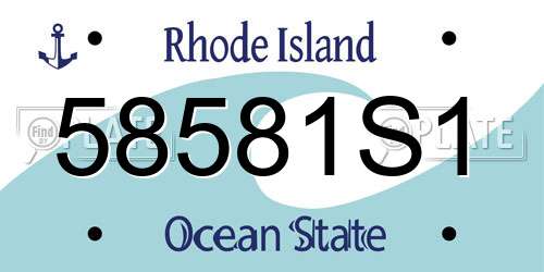58581S1 Rhode Island License Plate