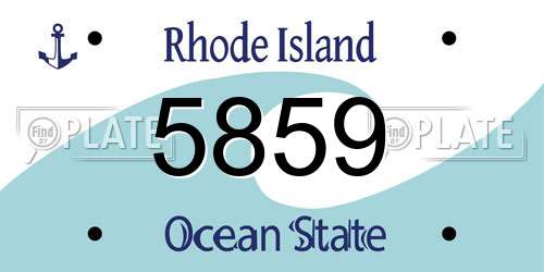 5859 Rhode Island License Plate