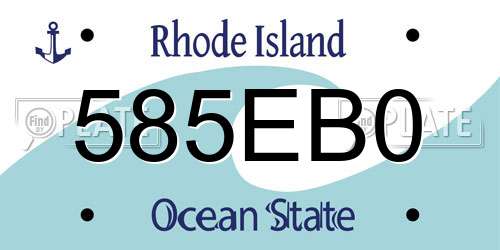 585EB0 Rhode Island License Plate