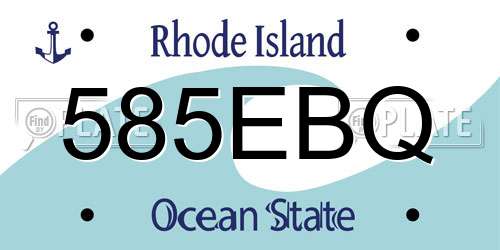585EBQ Rhode Island License Plate