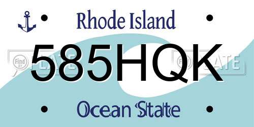 585HQK Rhode Island License Plate