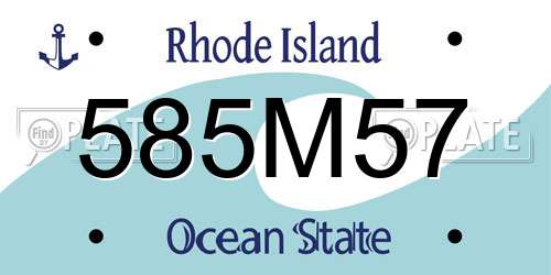 585M57 Rhode Island License Plate