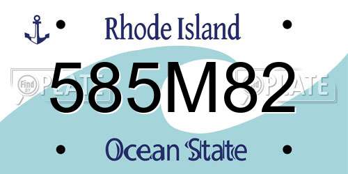 585M82 Rhode Island License Plate