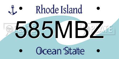 585MBZ Rhode Island License Plate