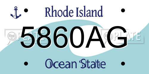 5860AG Rhode Island License Plate
