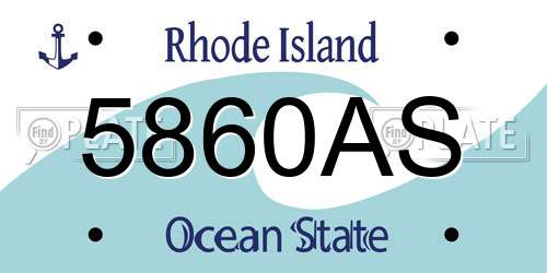 5860AS Rhode Island License Plate